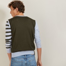 Two-tone striped wool sweater - LEO