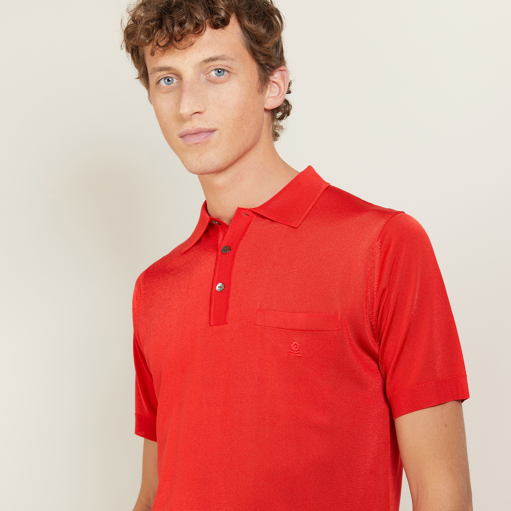 Man's polo of quality made of fil lumiere | Montagut Paris official website