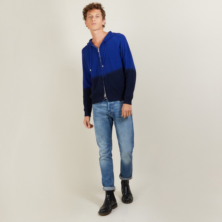 Cotton and linen hooded cardigan - Damon