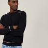 Two-tone round neck sweater in light cashmere - Percy