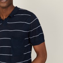 Two-tone slub linen polo shirt - Pierre