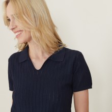 Dry cotton polo-neck t-shirt - Nina