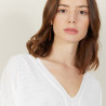 Loose-fit slub linen V-neck T-shirt - Beja