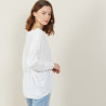 Loose-fit slub linen V-neck T-shirt - Beja