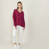 Loose-fit slub linen V-neck T-shirt - Beja