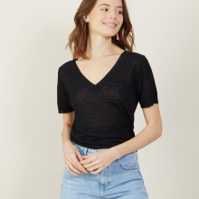 Slub linen V-neck T-shirt - Bountie