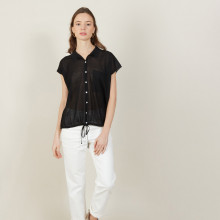 Iridescent effect short-sleeved shirt - Nathalie