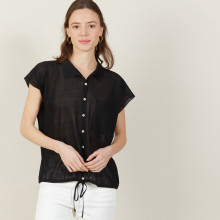 Iridescent effect short-sleeved shirt - Nathalie