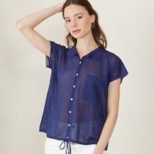 Iridescent effect short-sleeved shirt - Nathalie