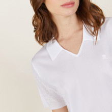 Short-sleeved patterned polo shirt - Angie