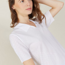 Short-sleeved patterned polo shirt - Angie