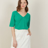 Slub linen elbow-sleeved T-shirt - Bonbon