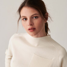 Raglan sleeve sweater with ribbed edges - Calisse