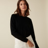 Merino wool round-neck jersey sweater - Asena