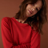 Merino wool round-neck jersey sweater - Asena
