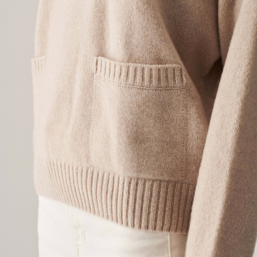 Loose-fit recycled cashmere sweater with pockets - Davina