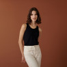 Merino wool round-neck jersey stitch tank top - Antenia