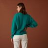 Round-neck mohair sweater in jersey point - Amandine