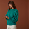 Round-neck mohair sweater in jersey point - Amandine