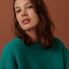 Round-neck mohair sweater in jersey point - Amandine