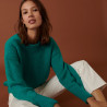 Round-neck mohair sweater in jersey point - Amandine