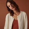 Buttoned cardigan with mohair shoulder pads - Aloise