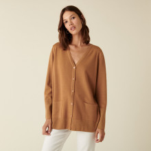 V-neck buttoned cardigan in merino wool - Alister