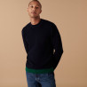 Two-tone round-neck merino wool sweater - Adrien