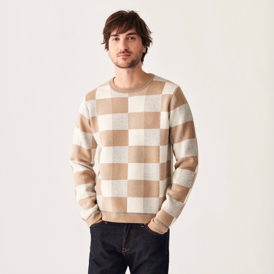 Checkered cashmere sweater - Amadeo