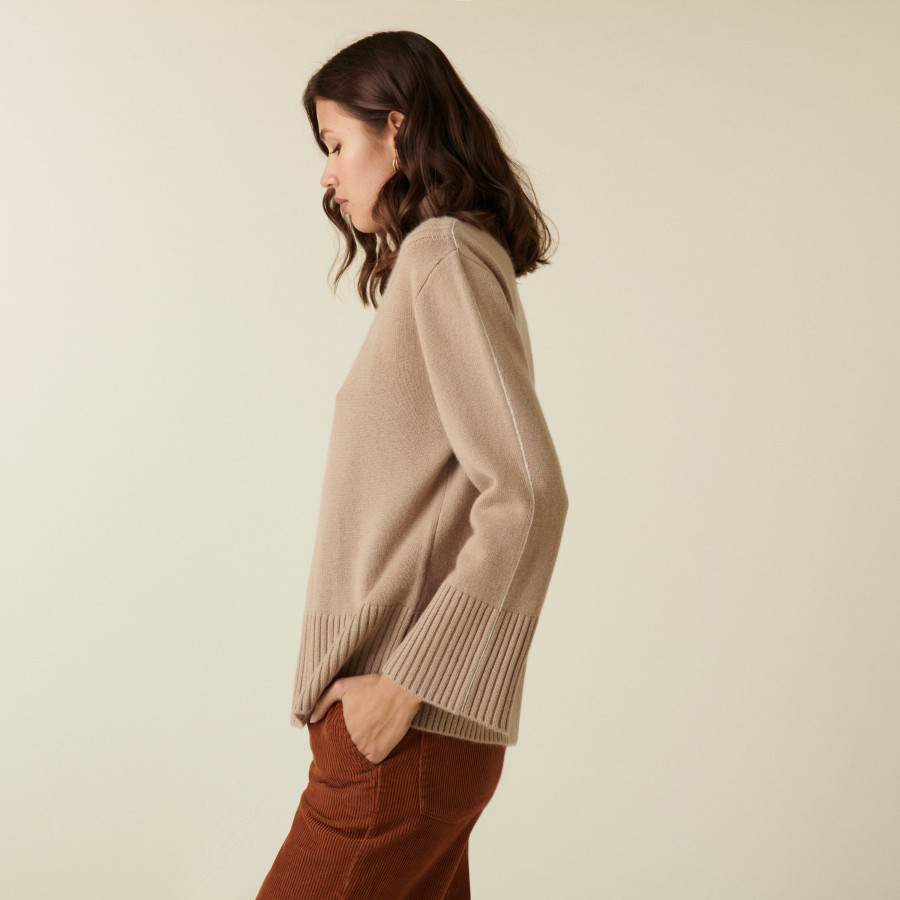 Loose cashmere turtleneck sweater - Derna