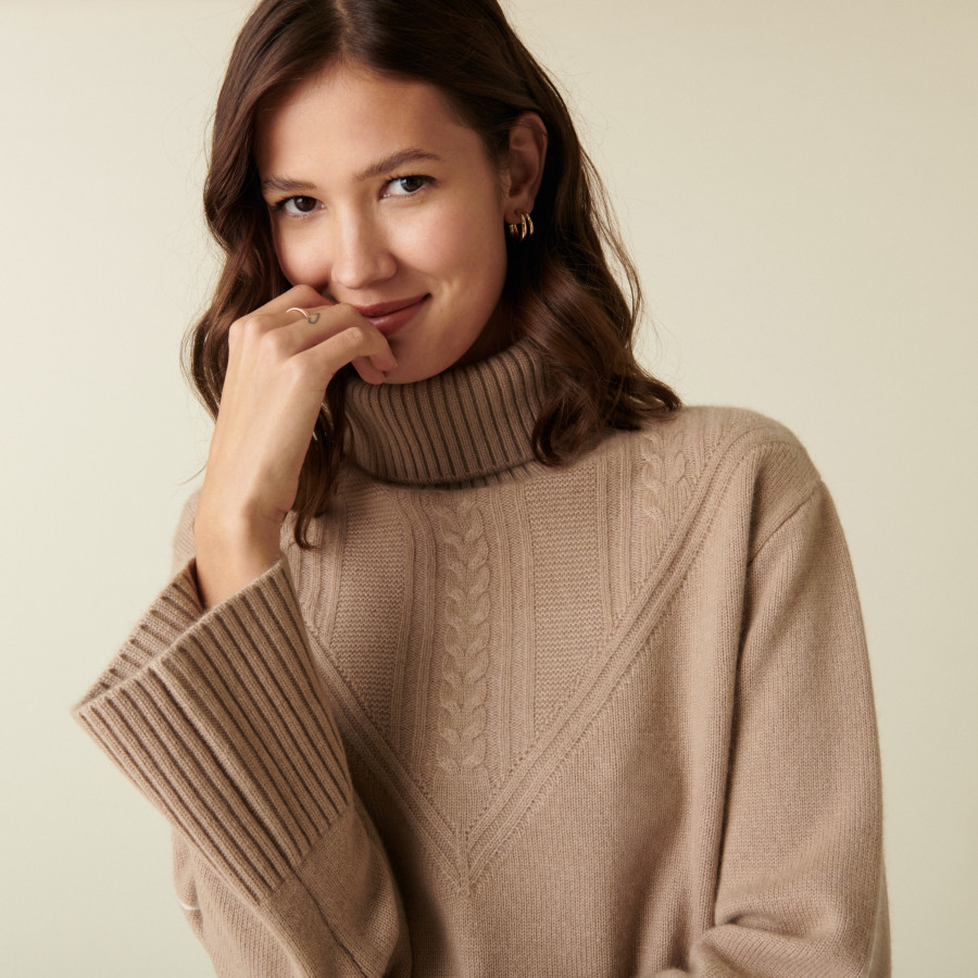 Loose cashmere turtleneck sweater - Derna