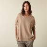 V-neck cashmere sweater with slits and ribbing - Alienor