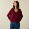 Short cashmere V-neck sweater with pockets - Balba