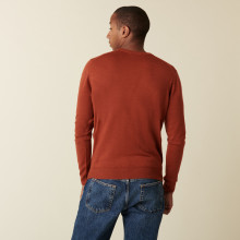Round neck sweater with logo in merino wool - Eddie