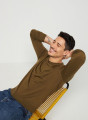 Round neck sweater with logo in merino wool - Eddie