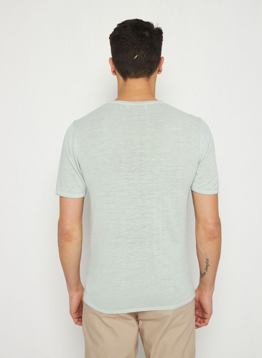 Slub linen round neck T-shirt - Renaud