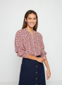 Patterned long-sleeved blouse in viscose warp and weft - Seina