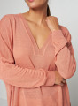 Oversized v-neck flamed linen t-shirt - Beja