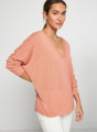 Oversized v-neck flamed linen t-shirt - Beja