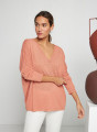 Oversized v-neck flamed linen t-shirt - Beja