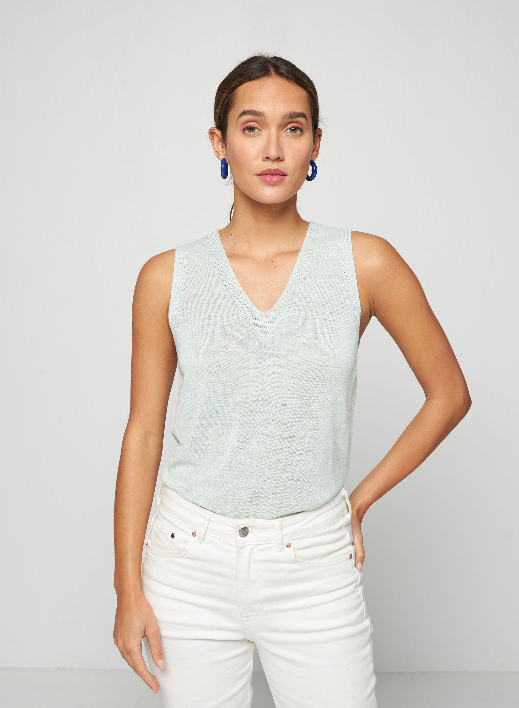 送料無料 非冷凍品同梱不可 LIDNM LINEN SLUB TANK TOP S ECRU | ochge.org