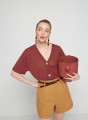 Short sleeves flamed linen cardigan - Tanya