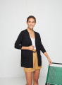 Long vest with pockets in flamed linen - Tabata
