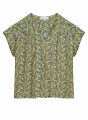 Short-sleeved patterned blouse in viscose warp and weft - Serena
