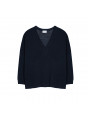 Oversized v-neck flamed linen t-shirt - Beja