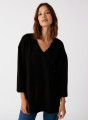 Oversized slit sweater in cashmere and recycled wool - Darius