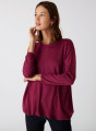 Loose-fit sweater with ribbed edges in merino wool - Amerya