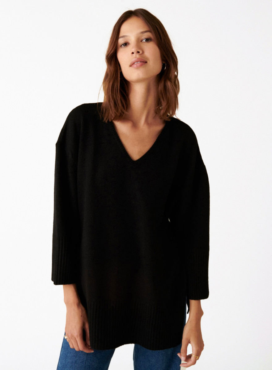 Loose sweater with slits in a cashmere blend - Darius
