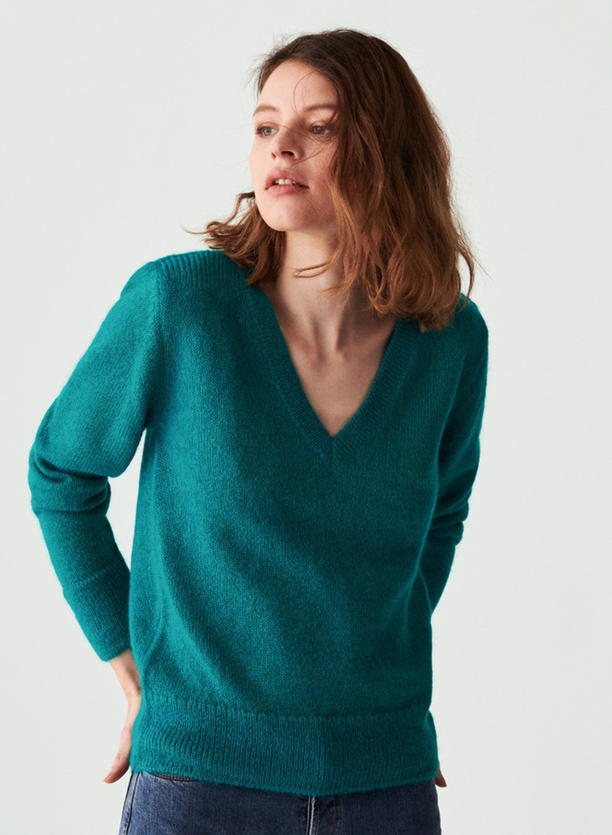 Mohair v neck clearance sweater