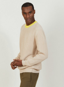 Two-tone sweater in large organic cotton - Pacome